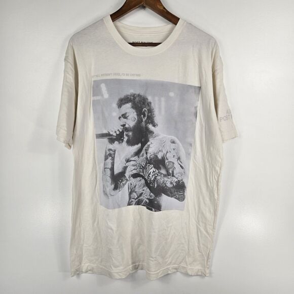 Post Malone Size XL Ivory Short Sleeve T Shirt NWOT - Picture 1 of 5